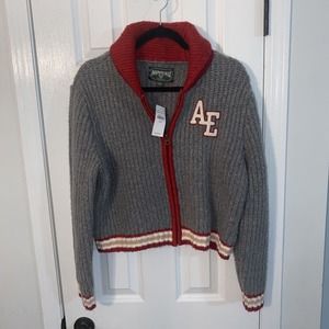 Y2k American Eagle Zip Up Sweater Jacket With Logo Size Medium